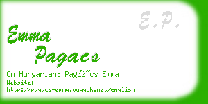 emma pagacs business card